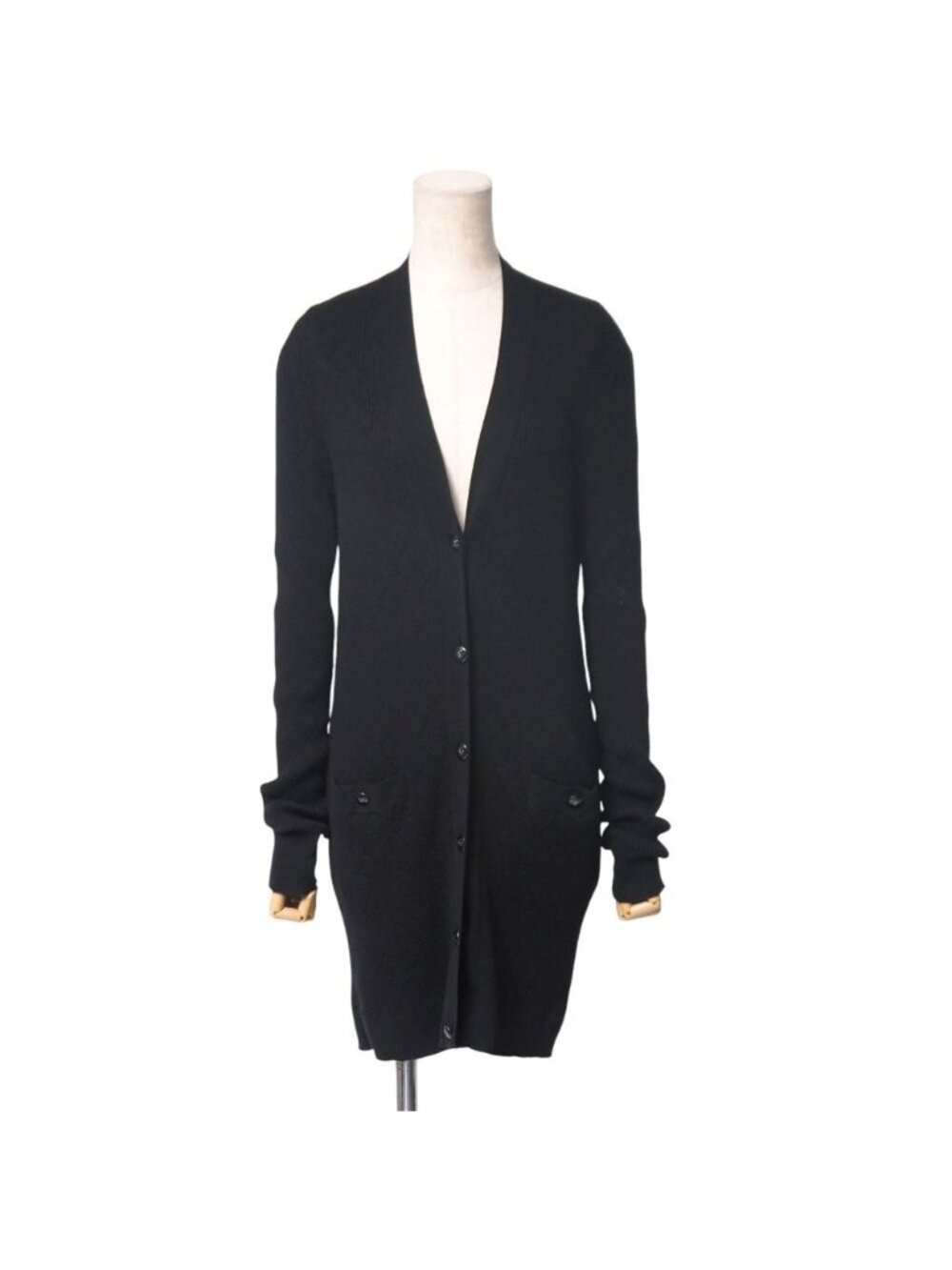 Chanel Knit 38 Long Cardigan CC Logo Button